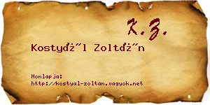 Kostyál Zoltán névjegykártya