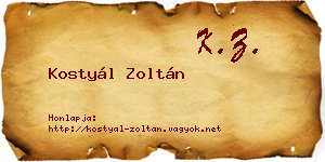 Kostyál Zoltán névjegykártya